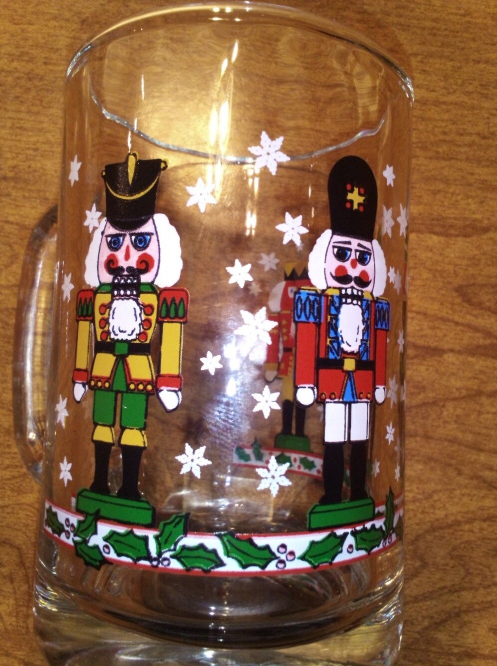 Nutcracker Holiday Clear Heavy Glass 4" Mug